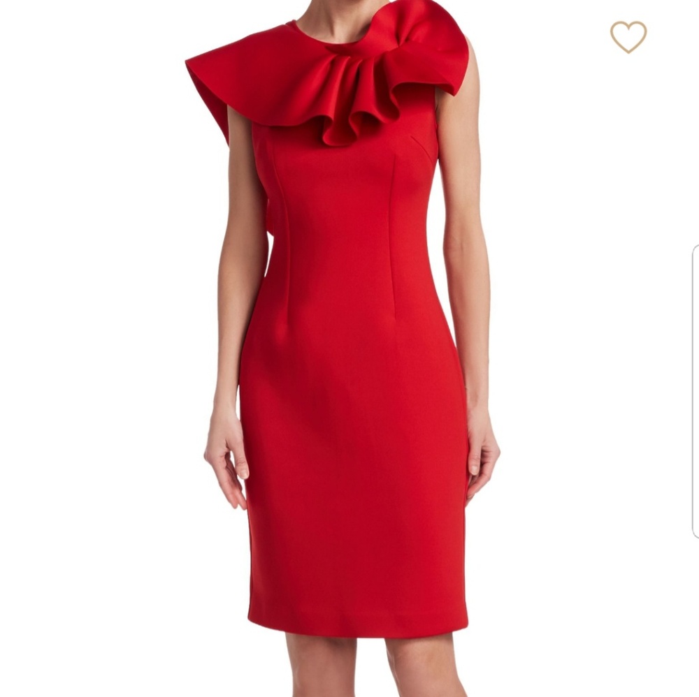Red ruffle dress